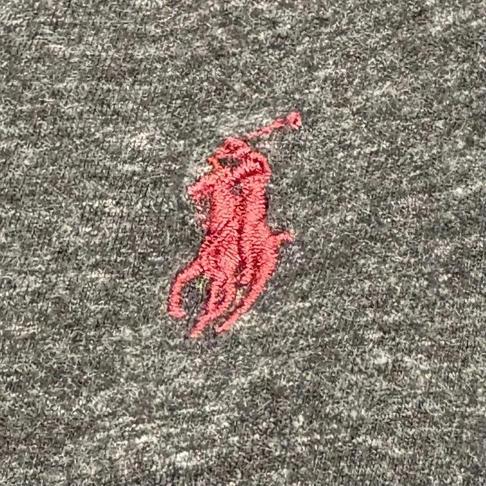 Polo Ralph Lauren V-Neck T-Shirt Mens XL Gray Long Sleeve Soft Cotton Pony Logo